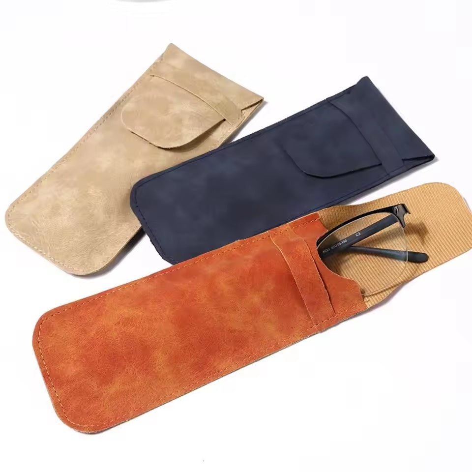 Covered PU Leather Glasses Bag