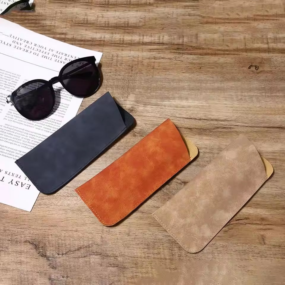 Covered PU Leather Glasses Bag
