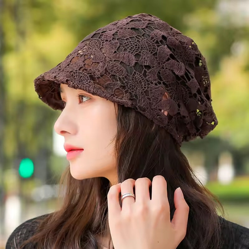 Ladies Lace Spring and Summer Thin Soft-brimmed