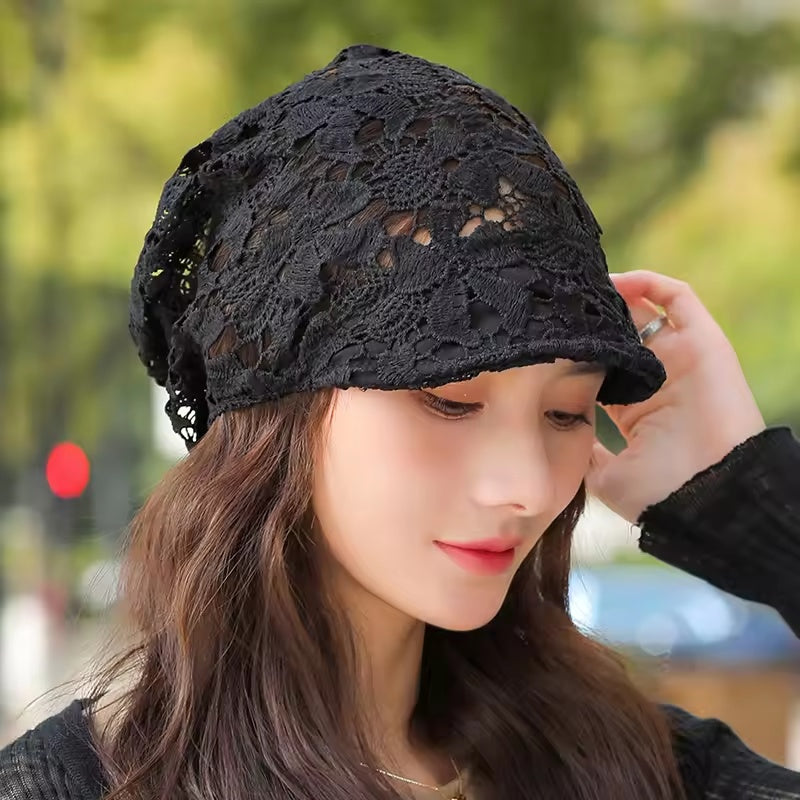 Ladies Lace Spring and Summer Thin Soft-brimmed